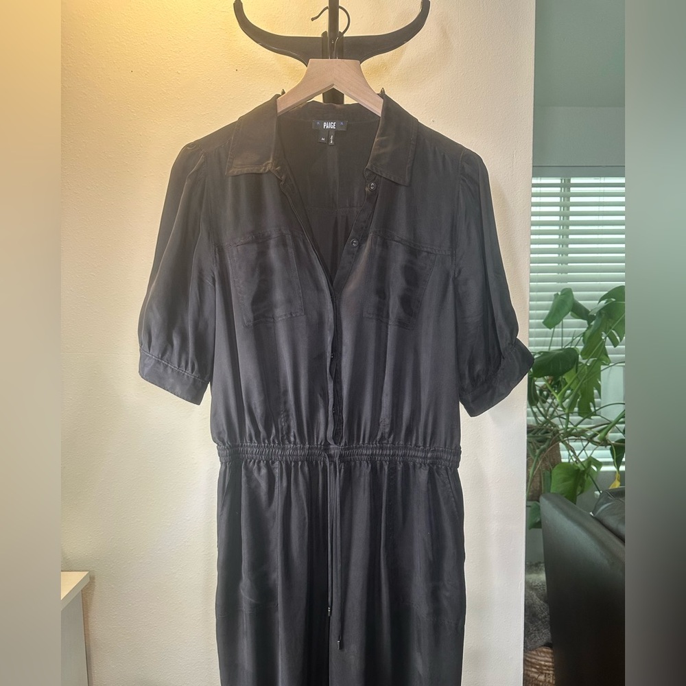 Paige Isa Black Button-Up Jumpsuit - Picture 2 of 10